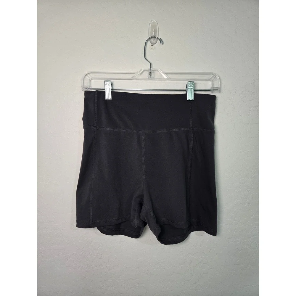 Jessica Simpson Women Black High Waisted Biker Shorts Activewear Yoga Size Large